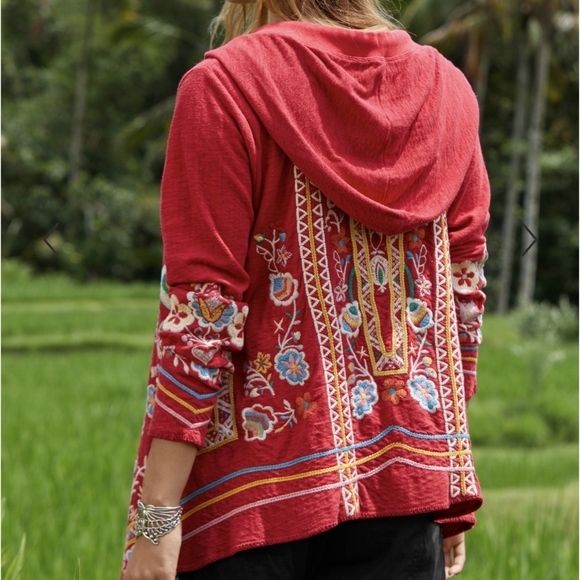 Johnny Was Sweaters - Johnny Was Red Embroidered Sweater